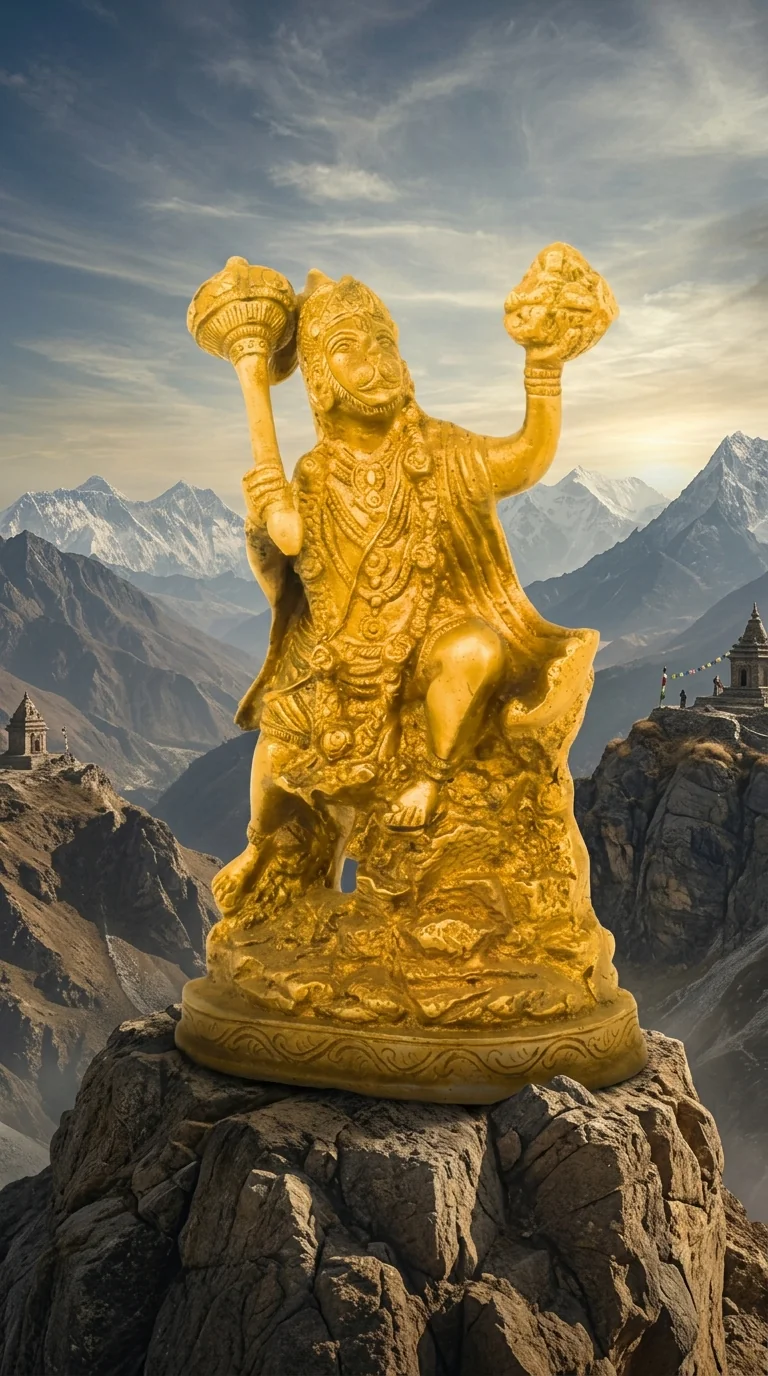 Value Gifts Decorative Brass Lord Hanuman Statue for Living Room and Spiritual Decor