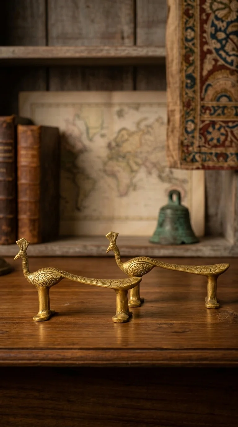 Value Gifts Decorative Brass Cabinet Handle Peacock Design Set of 2 for Doors