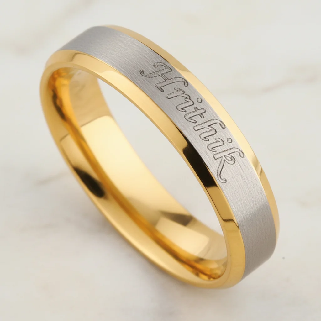 Men’s Custom Name Ring – Precision Engraved Personalization