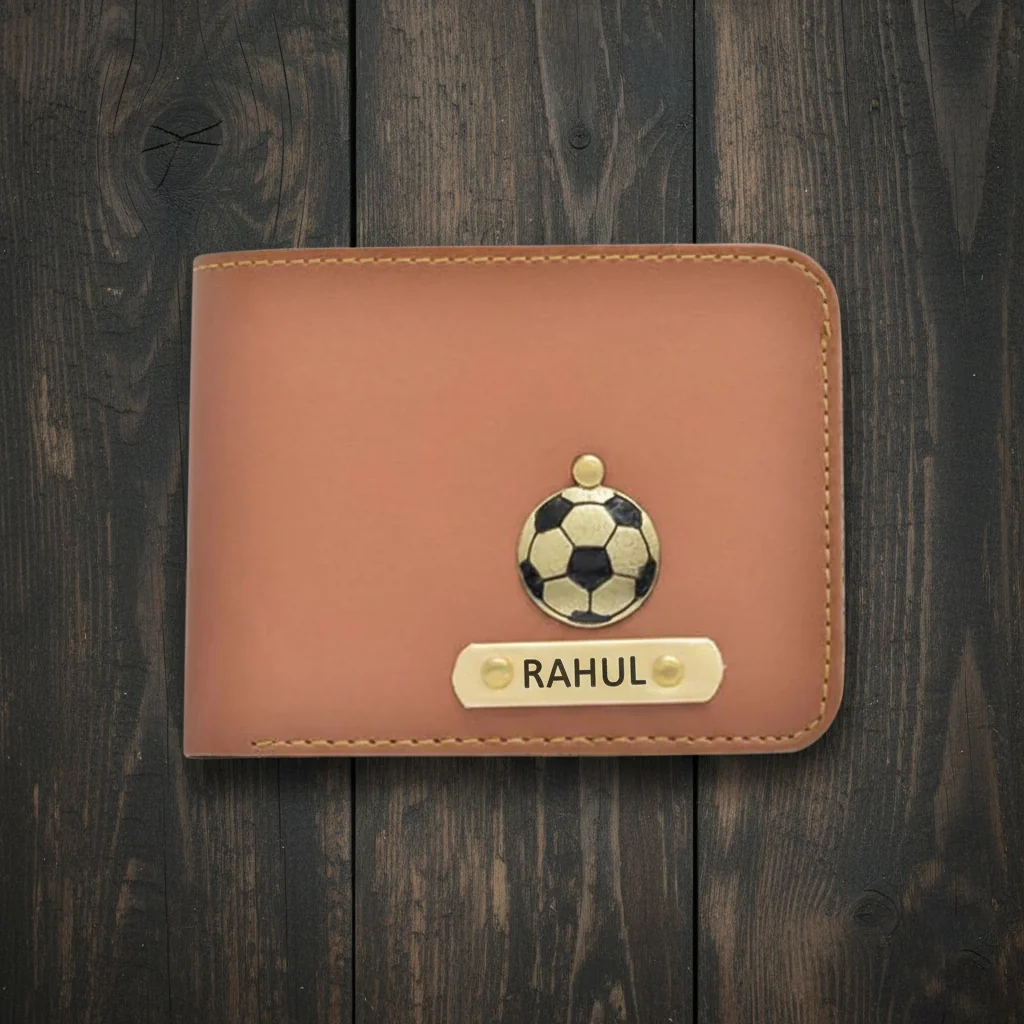 Men’s Leather Wallet with Custom Name Tag & Free Lucky Charm