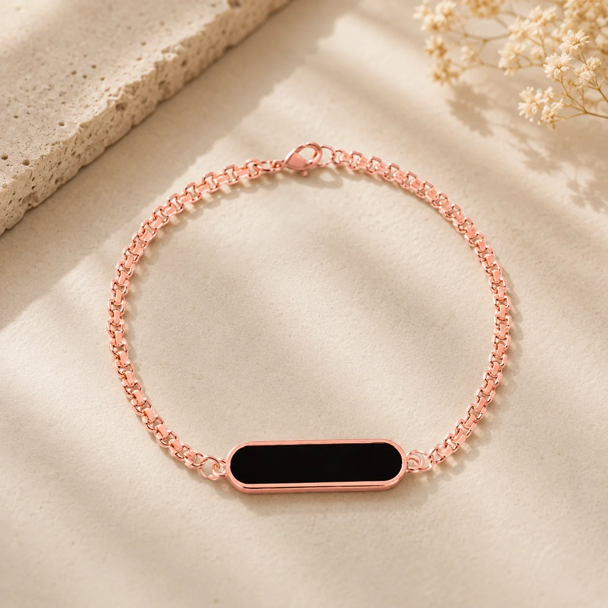 MH Decors Elegant Rose Gold Name Bracelet Custom Personalized Jewelry