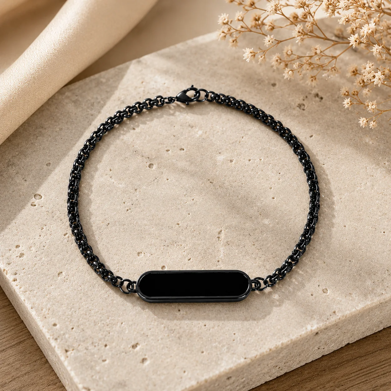 MH Decors Stylish Custom Name Bracelet Black Couple Gift Idea