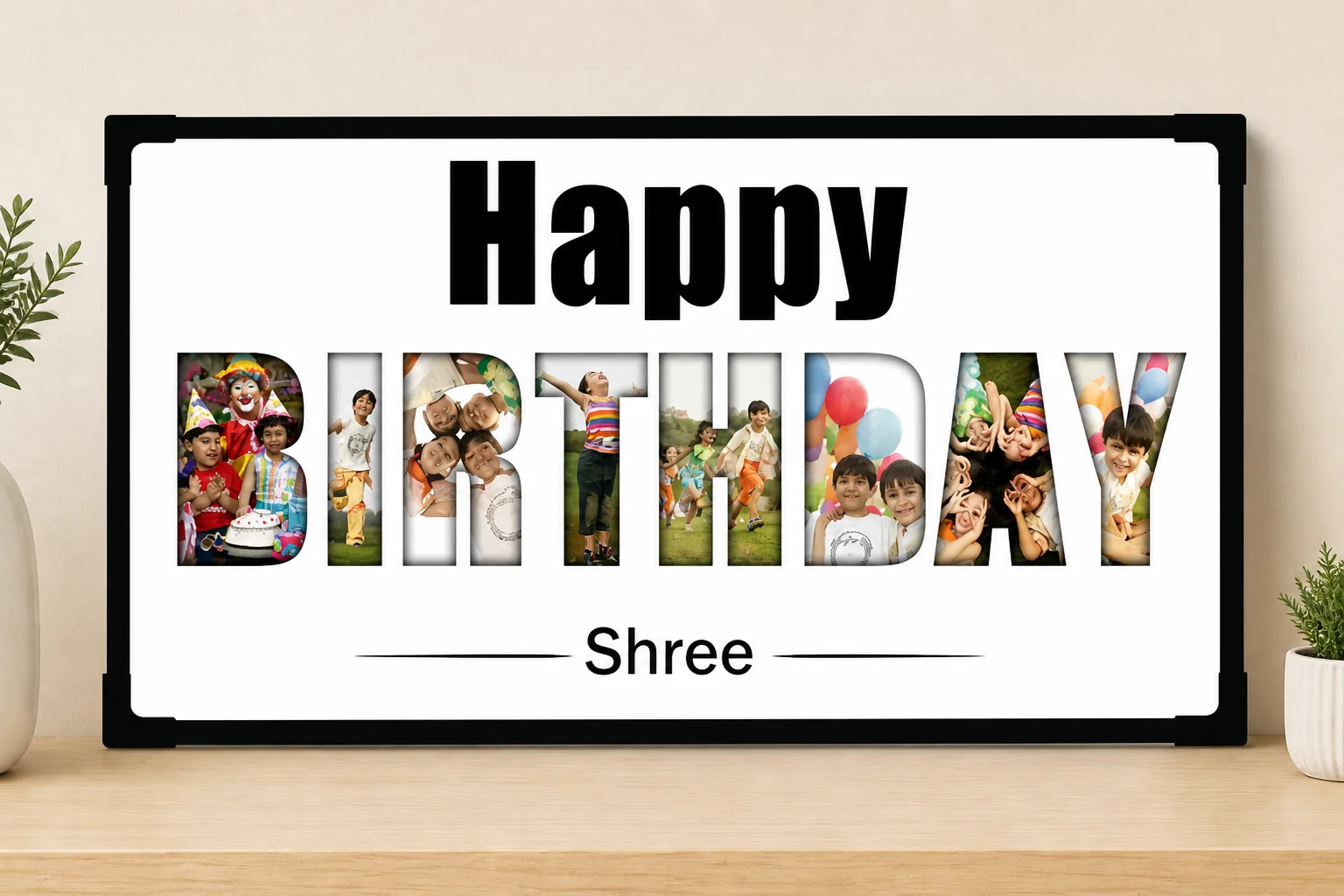 Personalized Happy Birthday Photo Frame Gift on Your Birthday (6*12) Size